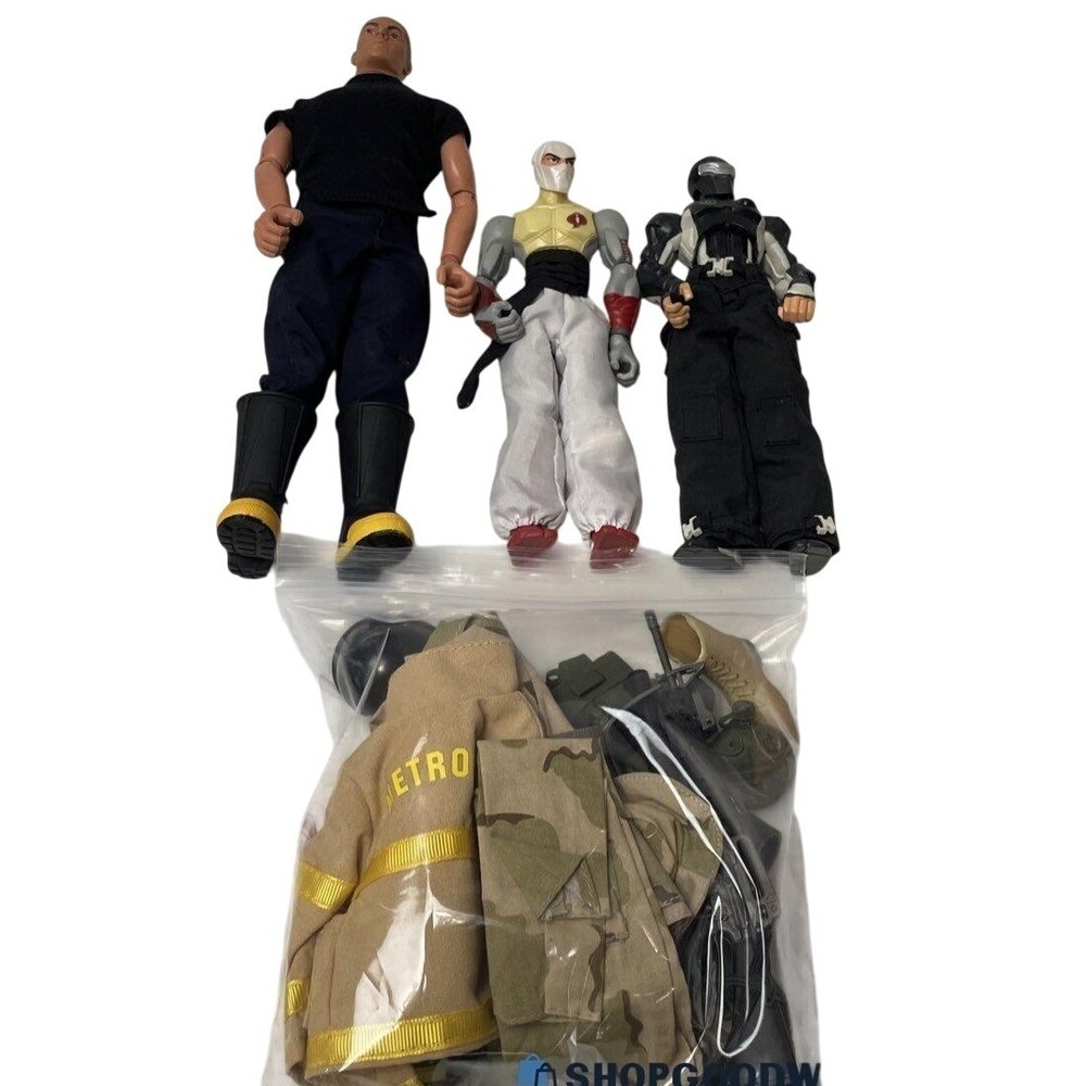 GI Joe Sigma 6 Snake Eyes Storm Shadow Figures Lot‎ 12in Soldier Gear Vintage